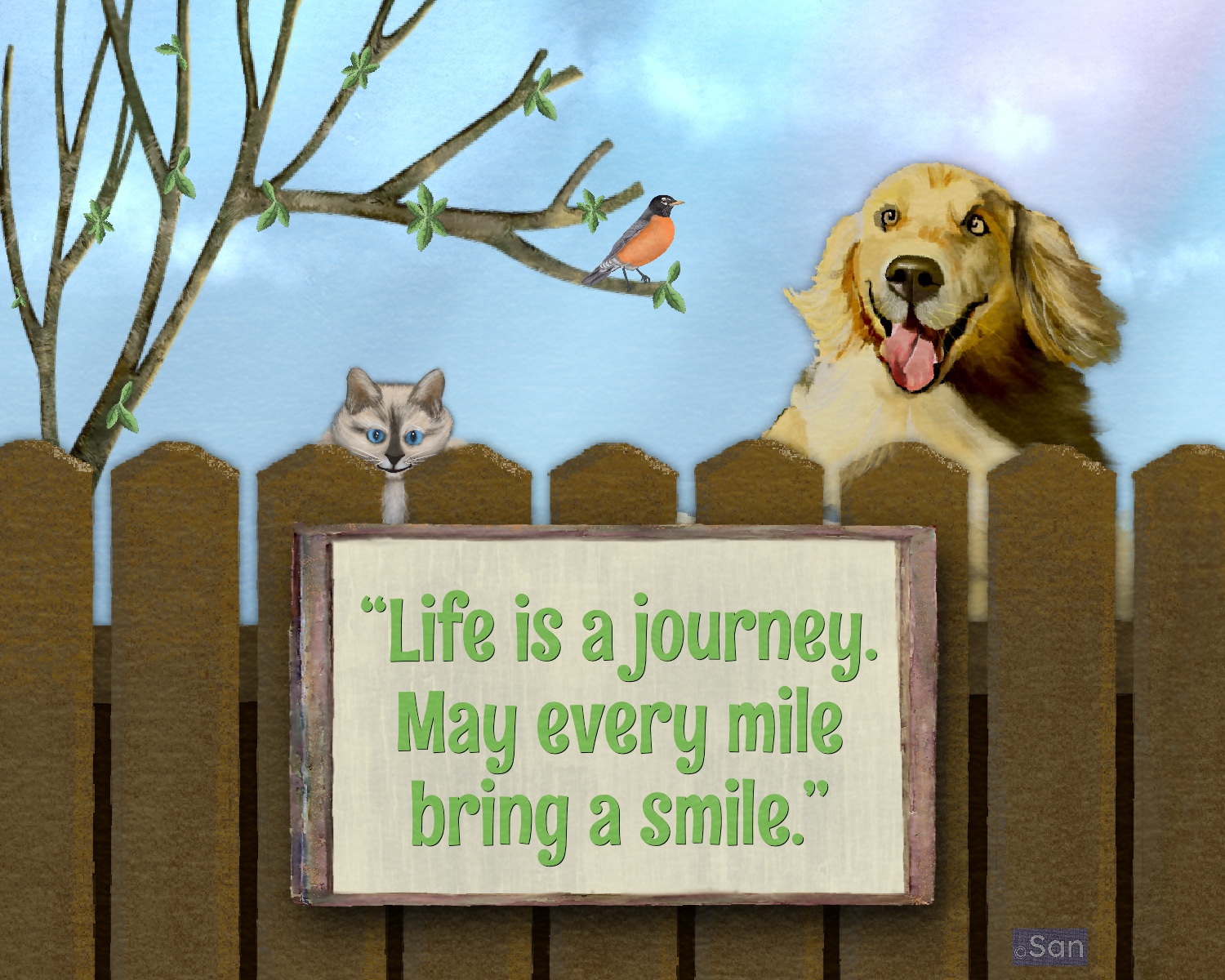 Life is a journey, may every mile bring a smile ecard.